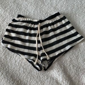 Striped Crochet Shorts